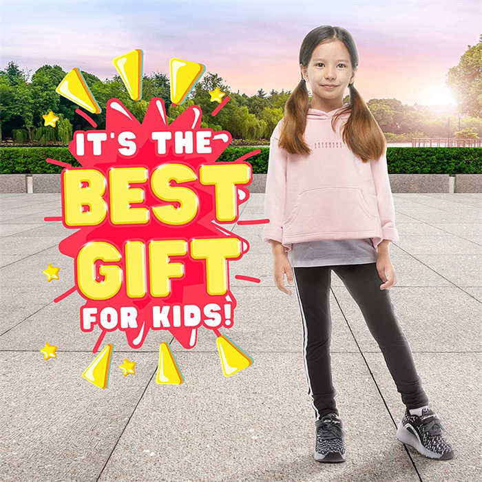 Kids LED Roller Skate Shoes with Single Wheel Sport Sneaker-Black