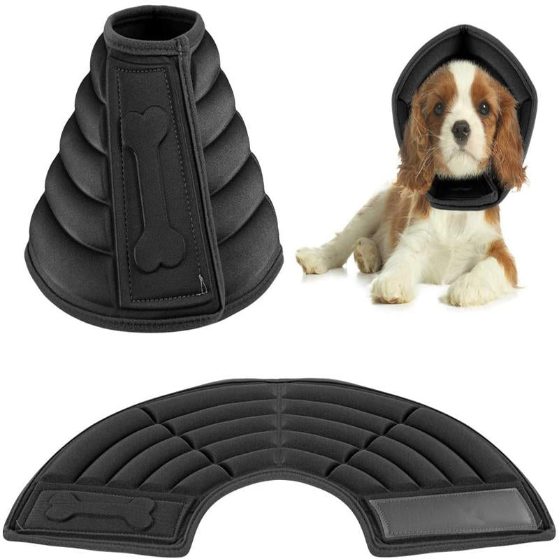 Dog Collar for Surgery Soft Recovery Cone to Protect Dogs Wound Healing-Black