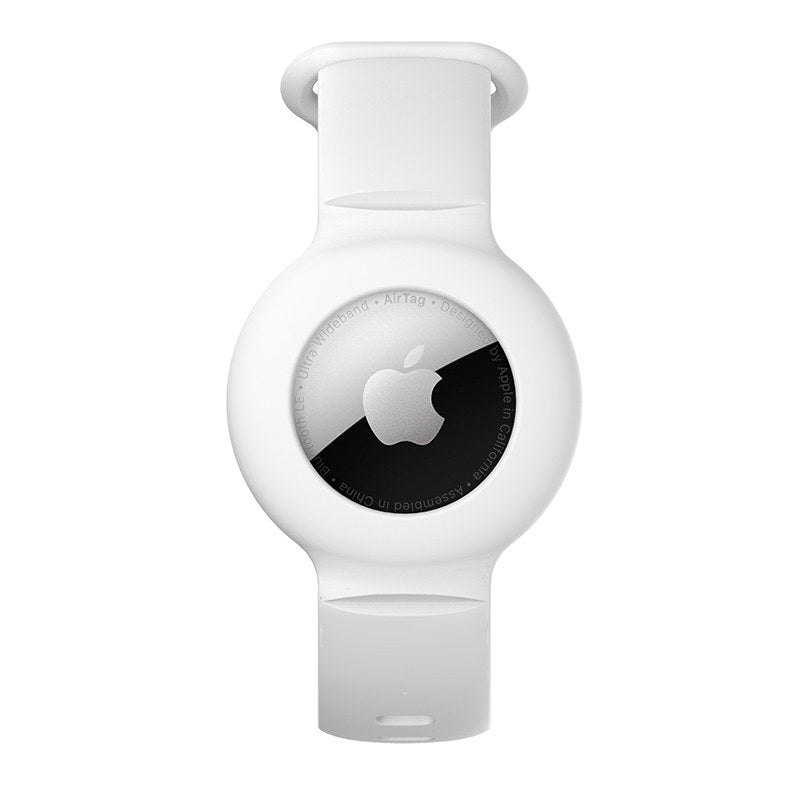 Apple Airtags Watch Strap Silicone Protective Sleeve-White