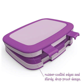 5-Compartment Childrens Lunch Box Durable Leak-Proof Meal and Snack Packing -Purple