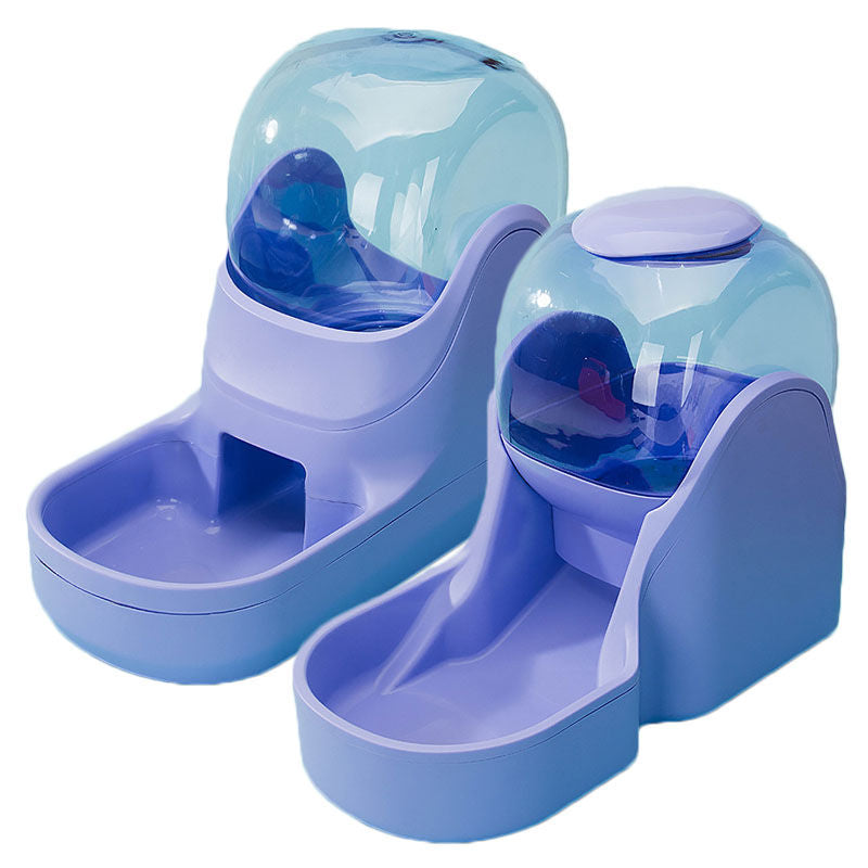 Pets Automatic Feeder and Water Dispenser Set-Purple