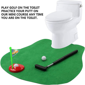 Mini Toilet Golf Set Putting Golfing Game Indoor Practice Toy