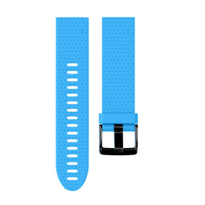 Watch Band For Garmin Fenix  Fenix 5S/ 5S Plus/6S/ 6S Pro Soft Silicone 20mm Replacement Strap Black Steel Buckle-Sky Blue
