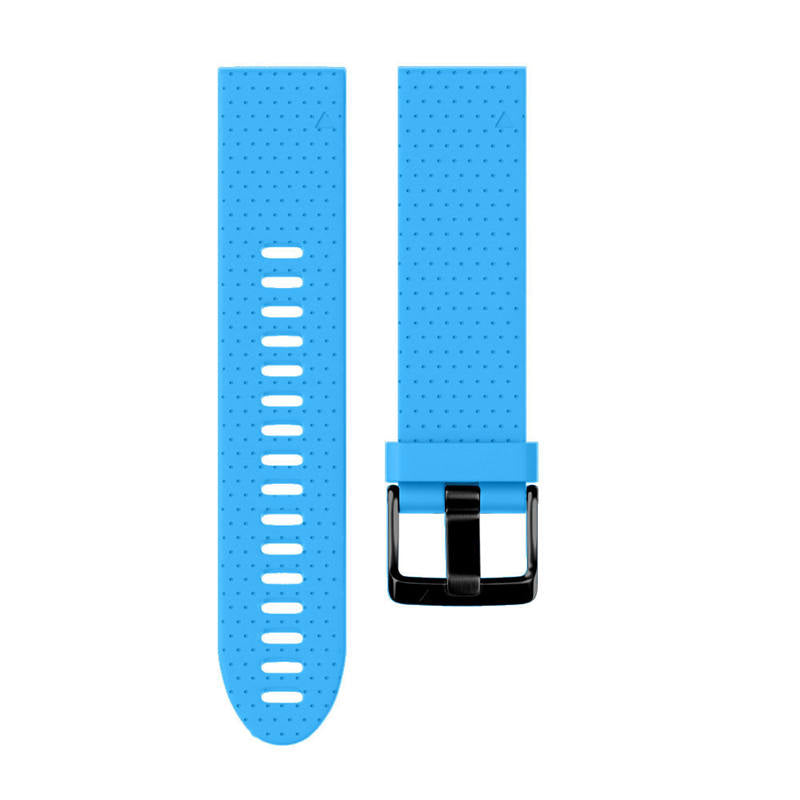 Watch Band For Garmin Fenix  Fenix 5S/ 5S Plus/6S/ 6S Pro Soft Silicone 20mm Replacement Strap Black Steel Buckle-Sky Blue