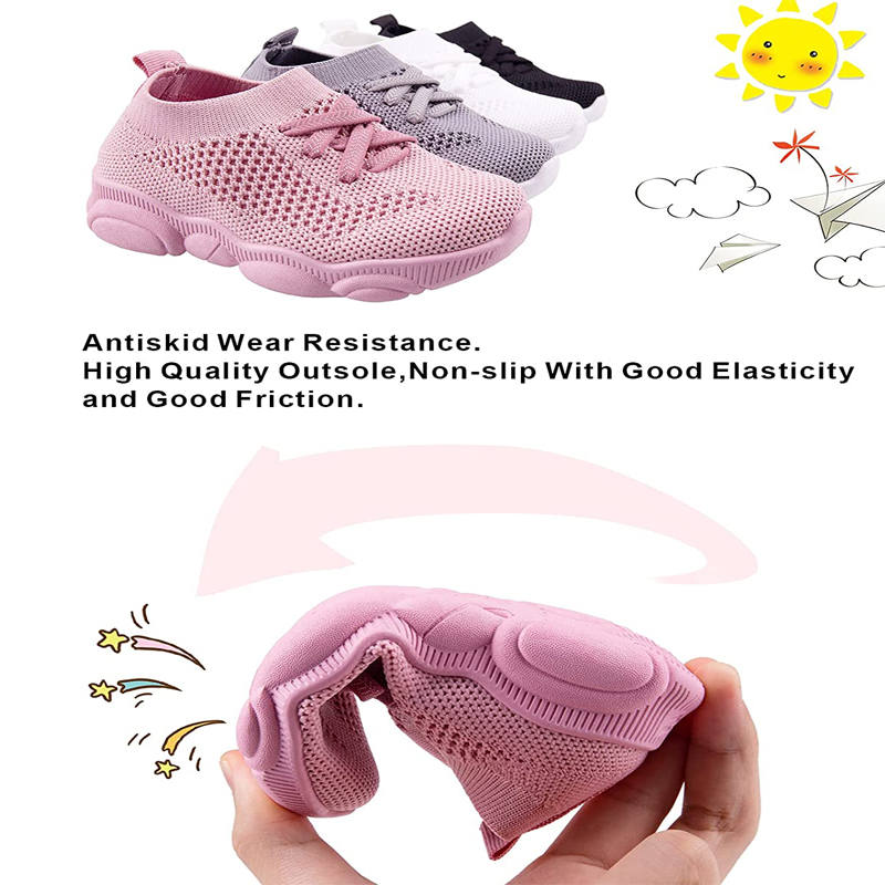 Baby First Walking Shoes Toddler Boys Girls Cotton Mesh Breathable Sneakers-Pink
