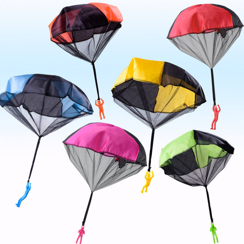 Parachute Toy 6 Pieces Set Free Throwing Outdoor Childrens Flying Toys-Multicolor