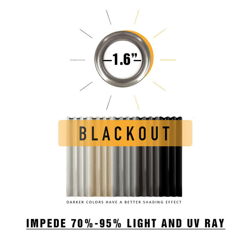 2 Panels Solid Color Blackout Curtains for Living Room-CoffeeColor