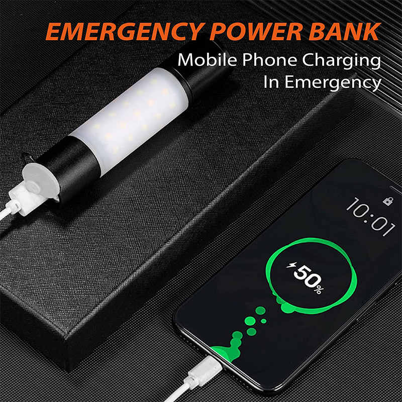 Outdoor LED Camping Lantern Flashlight Rechargeable with USB Cable and Tripod