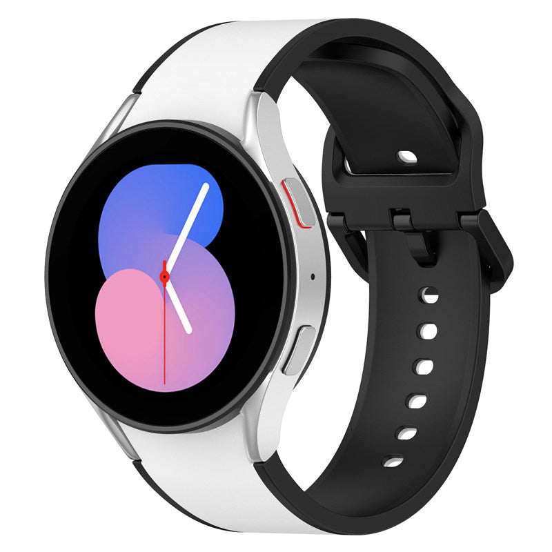 20mm Two Tone Silicone Sports Strap for Samsung Galaxy Watch 5-WhiteBlack