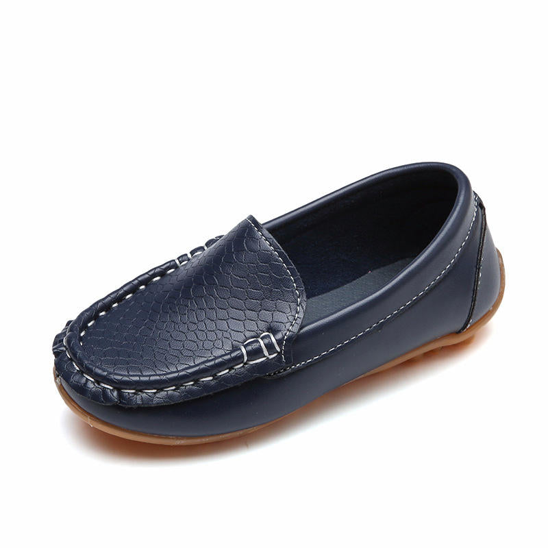Casual Toddler Flat Shoes Boys Girls Soft Slippery Loafers-DeepBlue