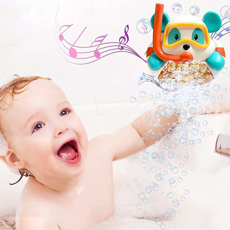 Baby Bath Toy Diving Bear Automatic Bubble Maker Play 12 Songs for 3+