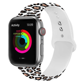 Fashion Leopard Pattern Silicone Watchband for Apple Watch SE & Series 6/5/4/3/2/1-B21