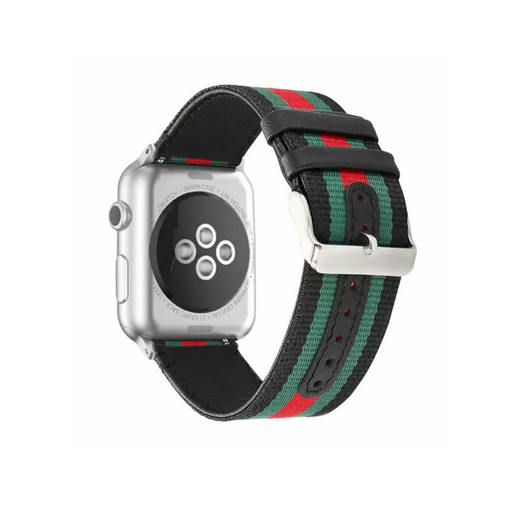 Fashion Braided Pattern PU Leather Watch Band Microfiber Design For Apple Watch SE/6/5/4/3/2/1(Black)