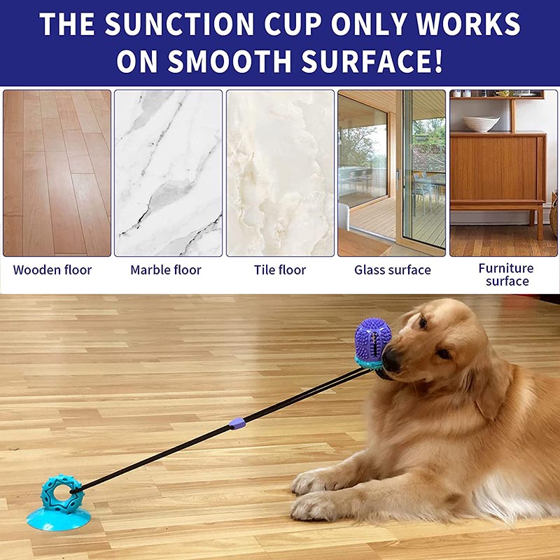 Dog Chew Suction Cup Toys Dog Tug of War Toys for Aggressive Chewers-CyanPurple