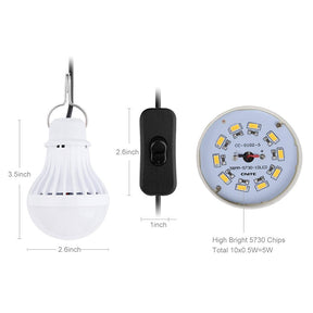 Portable LED Camping Light for Warehouse Fishing WarmWhite-Switch Line