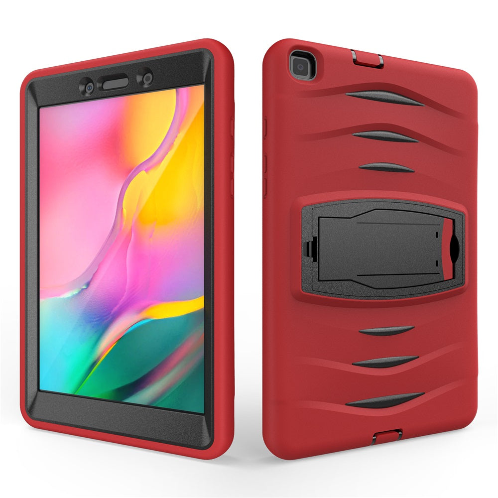 Shock Wave Kickstand Case Anti-Fall Protection For Samsung Tab A 8inch T290/T295(2019)-Red