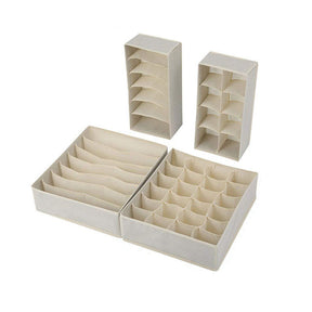 Simple Houseware Closet Underwear Organizer Drawer Divider 4 Set Beige