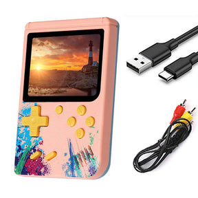 3.0inch Screen Retro Handheld Game Console 500 Classic FC Games Support to TV Output-Pink