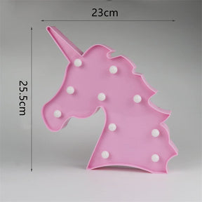 Unicorn LED Night Lights Lamp Wall Decoration Decorative Celebrations Unicorn Birthday Party Supply