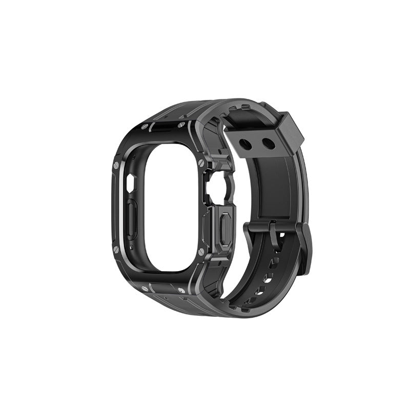 Military Watchbands with Heavy Duty Case TPU for iWatch Ultra-BlackA