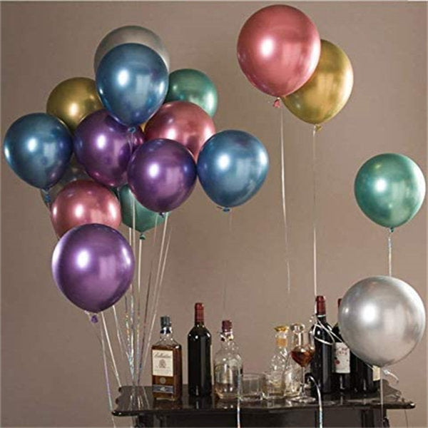 50pcs 12 Inch Metallic Latex Balloons Party Balloons for Party Birthday -Mixed