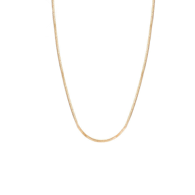 18K Gold Plated Herringbone Necklace Snake Bone Chain for Women Girl Gifts Jewelry