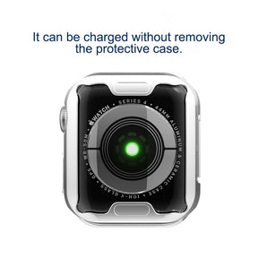 TPU All Around Screen Protective Cover for iWatch SE/6/5/4/3/2/1-Silver