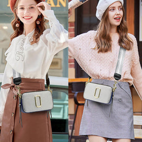 Womens Crossbody Bags Small PU Leather Purse Zipper Shoulder Handbag-Silver
