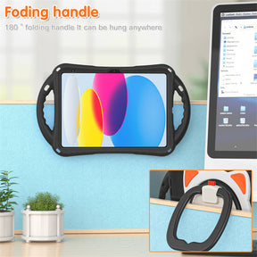 Cat Tablet Case For iPad 10th Kids Friendly with Handle Stand-BlackOrange