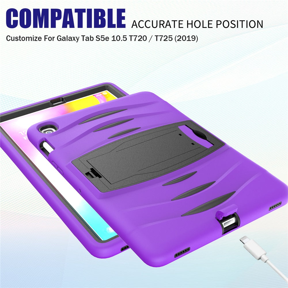 Shock Wave Kickstand Case Anti-Fall Protection For Samsung Tab S5E 10.5 T720/T725(2019)-Purple