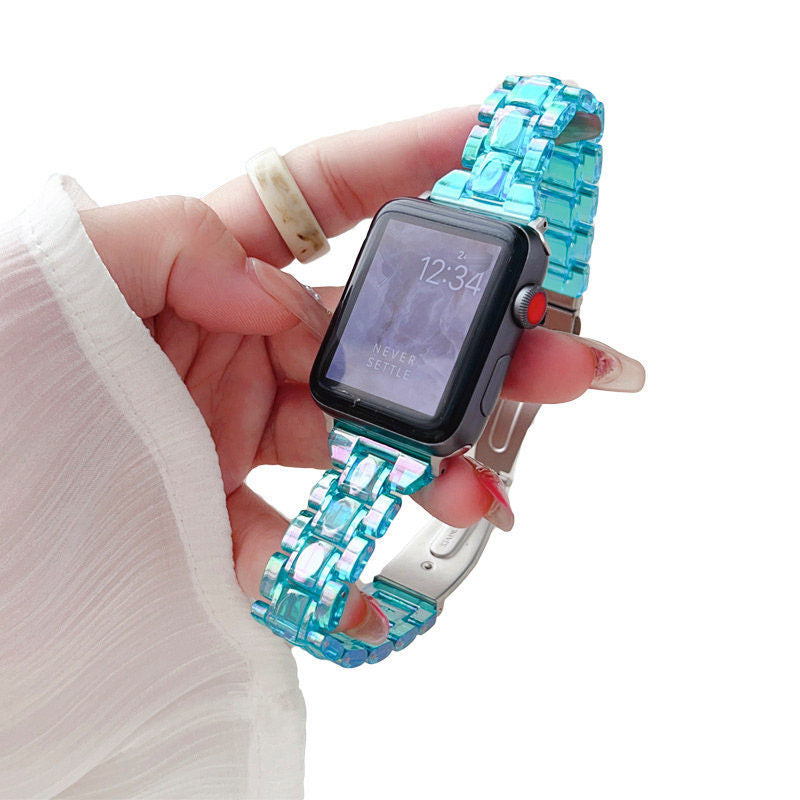 Slim Bracelet Strap Fashion Acrylic Folding Clasp for Apple Watch-2