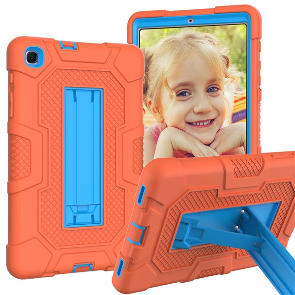 B3 Robot Tablet Case Silicone Shockproof Protective Stand Cover For Samsung Galaxy Tab A 8.4 T307 (2020)-Orange&Blue
