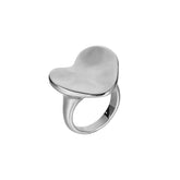 Fashion All-match Glossy Heart Ring-Silver