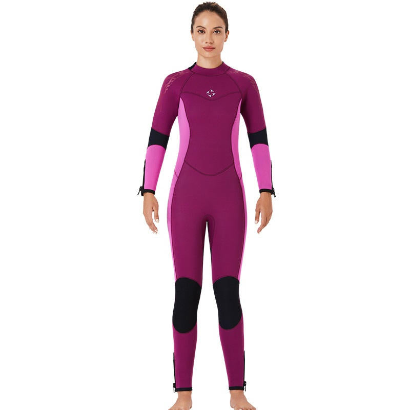 Adore Wetsuits Women's 5mm Premium Neoprene Full Suits for Scuba Diving,Spearfishing,Snorkeling,Surfing,Canoeing Dive Skin-D530003-WineRed