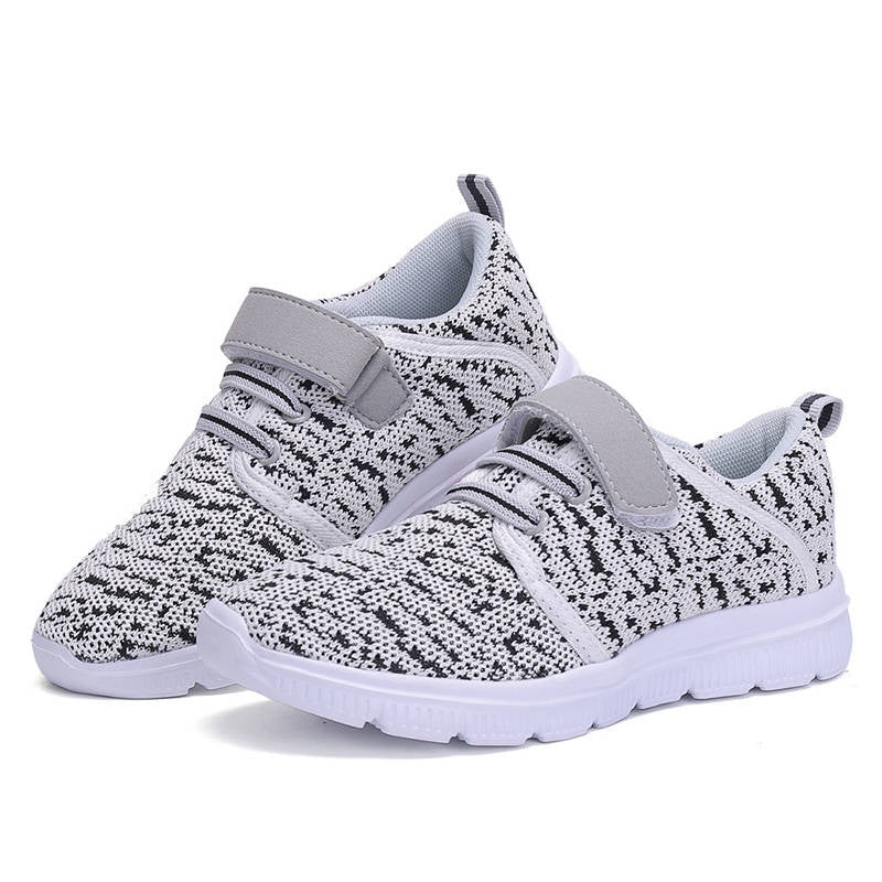 Kids Lightweight Breathable Running Sneakers Sport Casual Shoes for Boys Girls-Grey