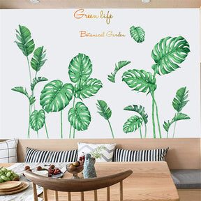 3D DIY Green Plants Fresh Leaves Stick Wall Stickers for Living Room Office