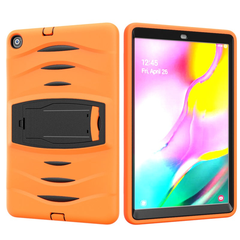 Shock Wave Kickstand Case Anti-Fall Protection For Samsung Tab A 10.1 T510/T515(2019)-Orange