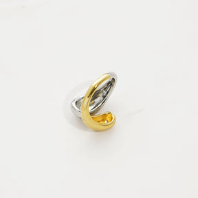 Women Two Colors Open Ring Geometry Adjustable Ring