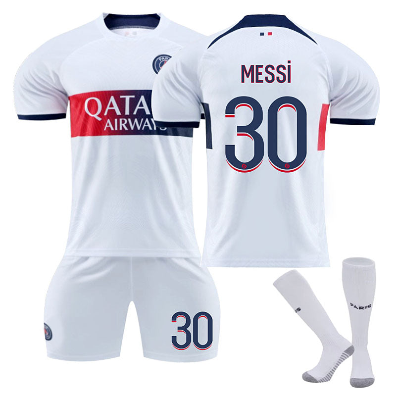 Paris Away Jersey MESSI #30 Soccer Jersey Kids Adult 3-Pieces Jersey Kits