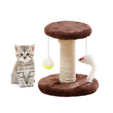 Cat Scratching Post Cat Tree with Sisal Covered Scratching Posts and Platform-Brown