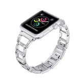 Stylish Diamond Metal Watch Band For Apple Watch SE/6/5/4/3/2/1(Silver)