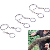 3Pcs Portable Stainless Steel Wire Saw Mini Camping Supplies Outdoor Tool-Silver