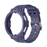 TPU Rugged Watchbands with Protective Case for Samsung Galaxy Watch 5 Pro 45mm Watch 4-Blue