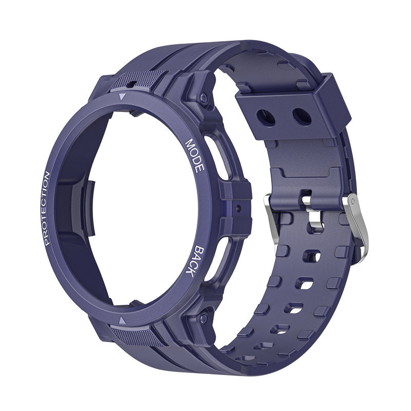 TPU Rugged Watchbands with Protective Case for Samsung Galaxy Watch 5 Pro 45mm Watch 4-Blue