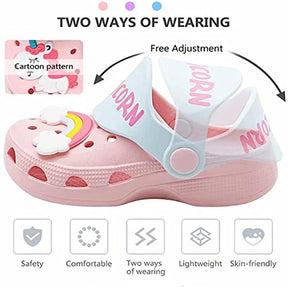 Unicorn Cartoon Childrens Beach Sandals Summer Toddler Boys Girls Slippers-Pink