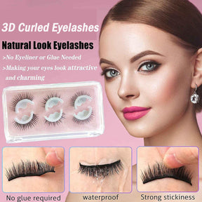 Reusable Self Adhesive Eyelashes 3 Styles No Eyeliner or Glue Needed
