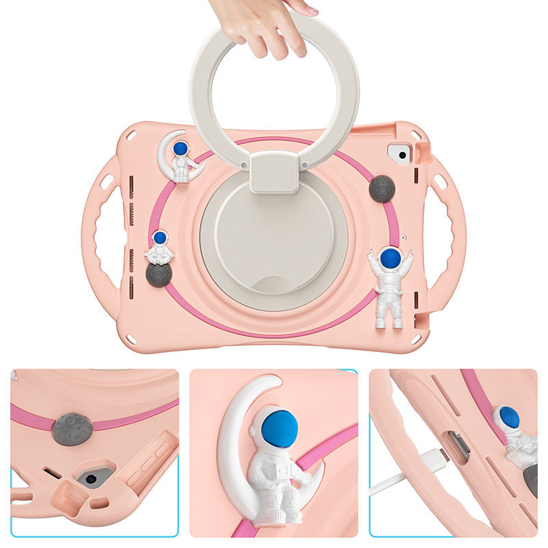 iPad Case Shockproof Case With Handle Stand Shoulder Strap for iPad 9.7 2018/2017/Pro9.7/Air2/Air-Pink