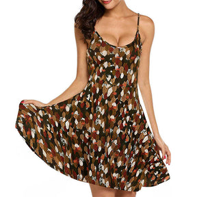 Womens Dress Sleeveless Floral Beach Summer Sundress-Pattern1