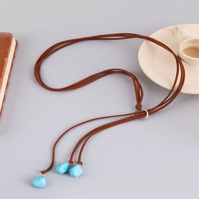 Turquoise Pendant Suede Necklace for Women-4