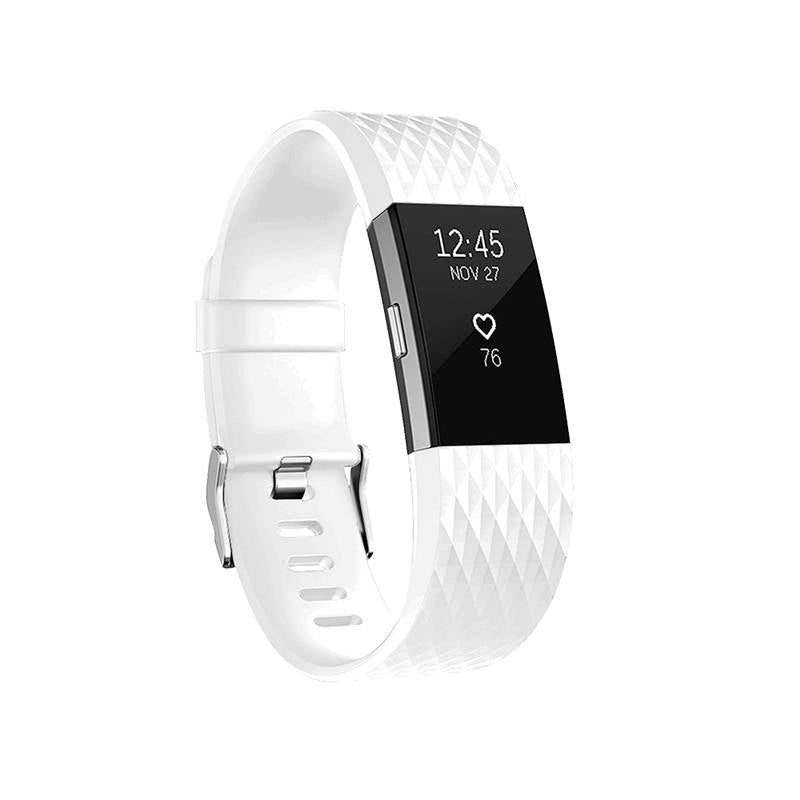 Silicone Replacement Strap Wrist Accessories For Fitbit Charge 2 -White